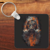 Post Apocalyptic Gas Mask Toxic Grunge キーホルダー (正面)