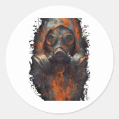 Post Apocalyptic Gas Mask Toxic Grunge ラウンドシール (正面)