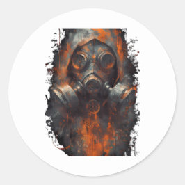 Post Apocalyptic Gas Mask Toxic Grunge  ラウンドシール