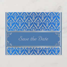 Post Card - – 日付を保存するフルーアLight Blue 案内ポストカード