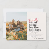 Post Covidおもしろい Finally Out Of Home写真Holida シーズンカード (正面)