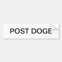 POST DOGE(白/黒)バンパーステッカー