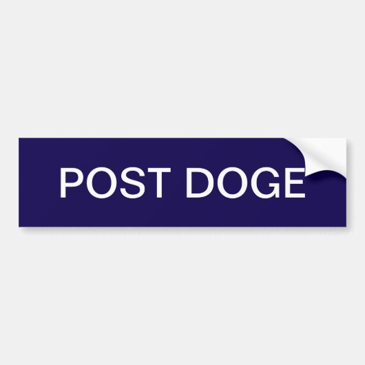 POST DOGE (deep blue/white) bumper sticker バンパーステッカー (正面)