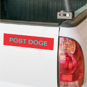 POST DOGE (red/cyan) bumper sticker バンパーステッカー (トラック上)