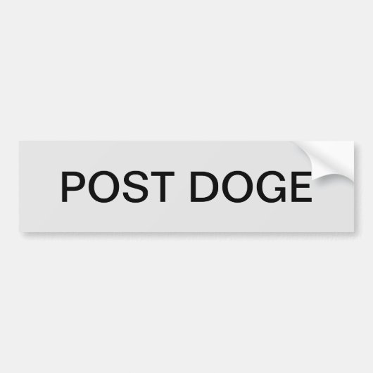 POST DOGE (silver/black) bumper sticker バンパーステッカー (正面)