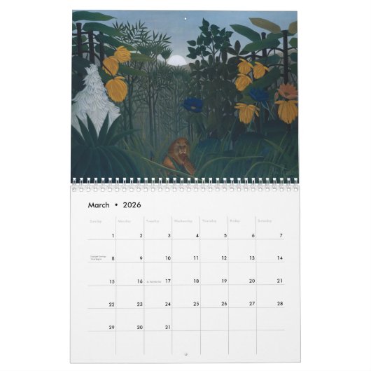 Post-Impressionism Fine Art Paintings カレンダー (3月 2026)