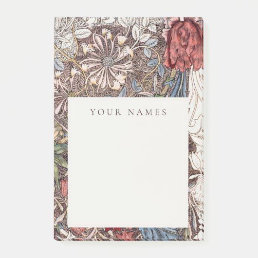 POST-ITに関する注意:ウィリアム・モリス・ハニーサックル+チューリップ ポストイット (正面)