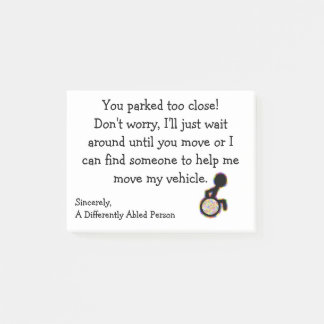 Post-Itを閉じすぎるように駐車。 ポストイット