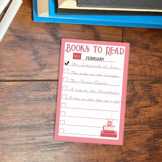 Post-Itノートをリストす読る赤い本 ポストイット