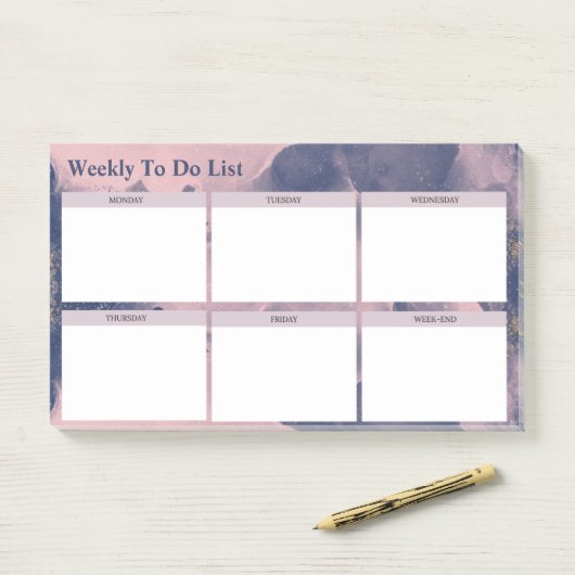 Post-it® Aquarelle Moderne Weekly To Do List ポストイット (デスク)