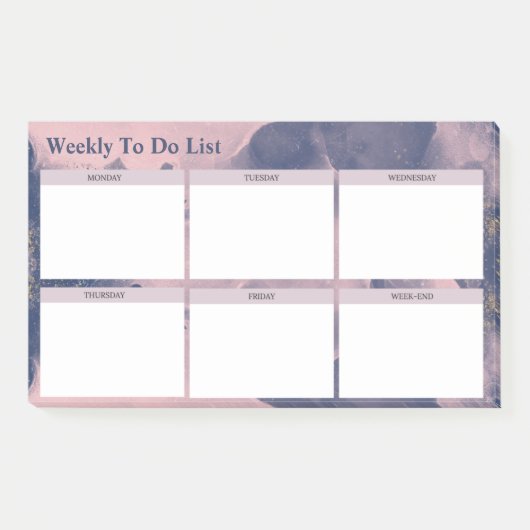 Post-it® Aquarelle Moderne Weekly To Do List ポストイット (正面)
