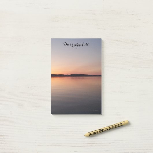 Post it block med solnedgång ポストイット (デスク上)