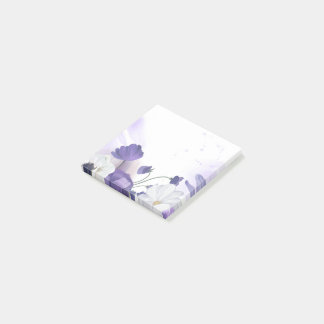 Post It Block - Purple Flower Theme ポストイット