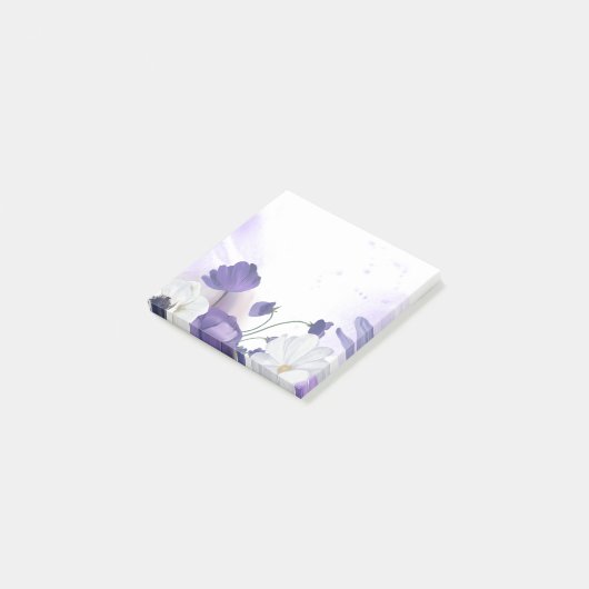 Post It Block - Purple Flower Theme ポストイット (アングル)