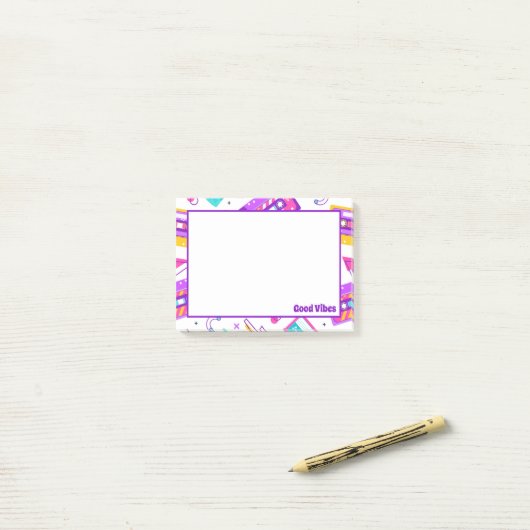Post-it® Cassettes Retro Vintage Good Vibes  ポストイット (デスク上)