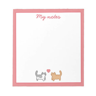 Post it de gatitos enamorados ノートパッド