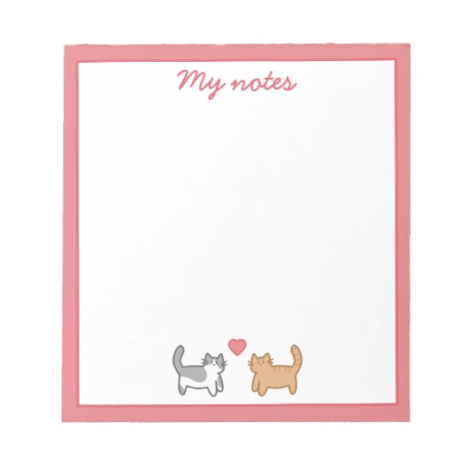 Post it de gatitos enamorados ノートパッド (正面)