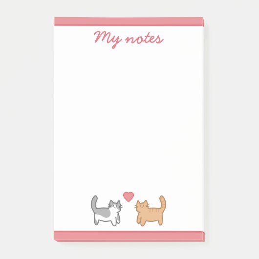 Post it de gatitos enamorados ポストイット (正面)
