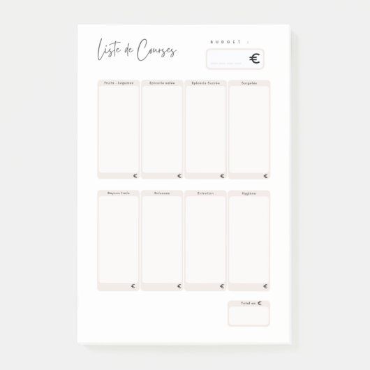 Post-it® Liste de courses ポストイット (正面)