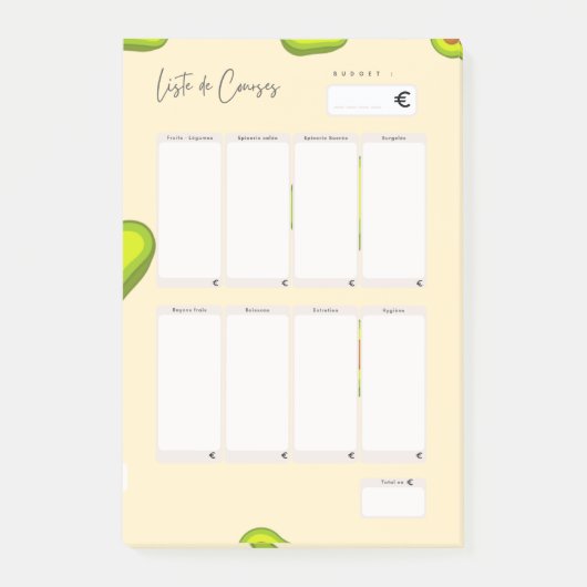 Post-it® Liste de courses ポストイット (正面)