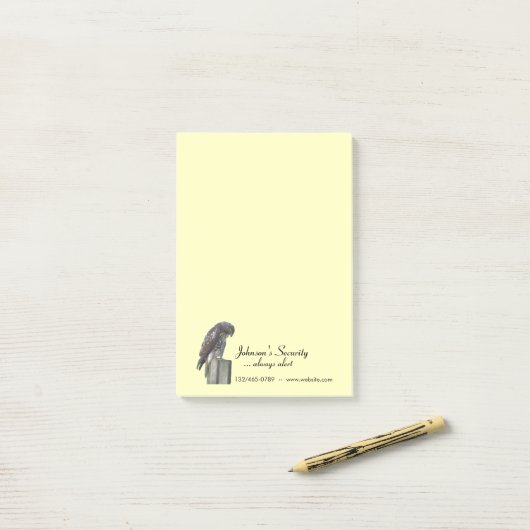 Post-it(lrg):《鳥》ハヤブサとビジネス情報 ポストイット (デスク上)