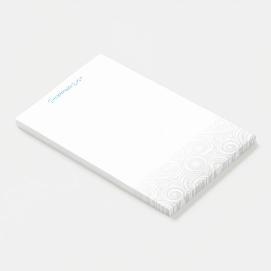 Post It Note PadショッピングリストWintery Swirls ポストイット (アングル)