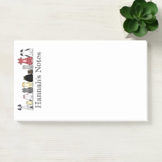 Post-it Note Pad - Row of Cats ポストイット (オフィス)