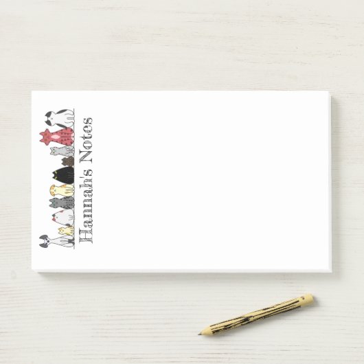 Post-it Note Pad - Row of Cats ポストイット (デスク)