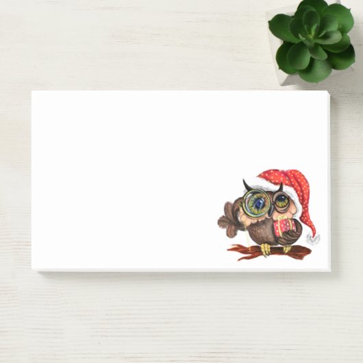 Post it Notesクリスマスベビーフクロウとギフト ポストイット (オフィス)