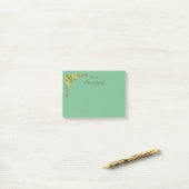 Post-It Notes Emerald Green & Gold ポストイット (デスク上)