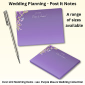 Post-It Notes Purple Mauve Flowers & White Wedding ポストイット
