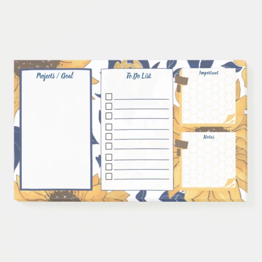 Post-it® To Do List Notes Original Fleur Tournesol ポストイット (正面)