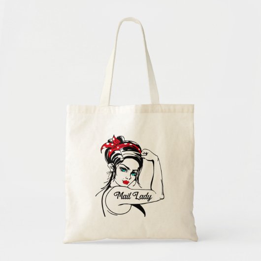 Post Office Postal Worker Rosie The Riveter Mail L トートバッグ (正面)