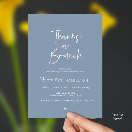 Post wedding Celebration, Thanks a Brunch 招待状