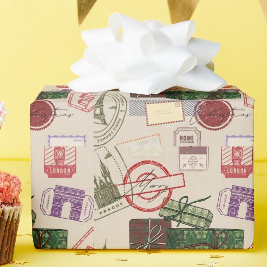 Postage christmas ラッピングペーパー