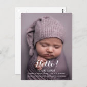 Postal de anuncio nacimiento Hello! ポストカード (正面/裏面)