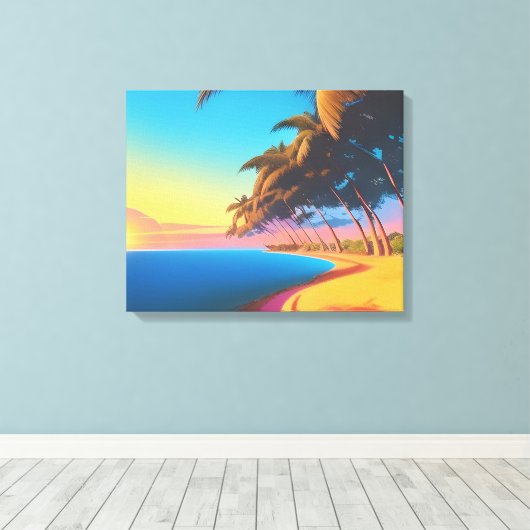 Postal de los 80s キャンバスプリント (インサイチュ (ウッドフロア))