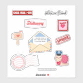 Postal Love Pen Pal Vinyl Stickers シール (シート)