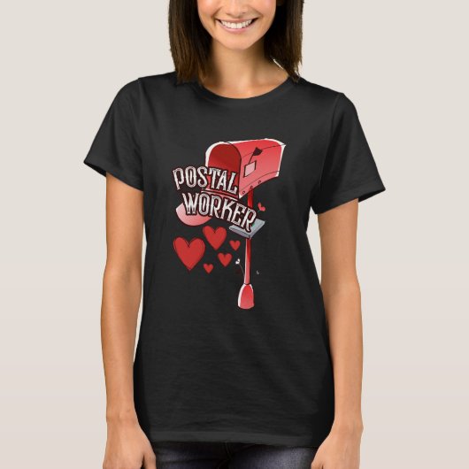 Postal worker heart - love postal worker mail tシャツ (正面)