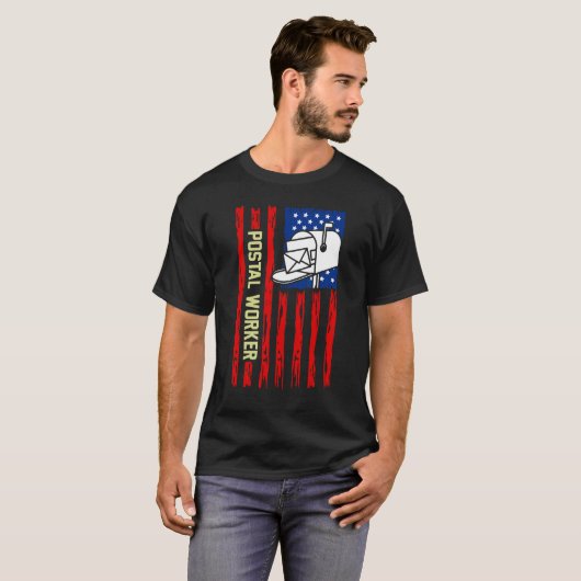 Postal Worker Patriotic US Post Mail Carrier Tシャツ (正面フル)