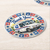 Postal Workers Appreciation  ラウンドペーパーコースター (アングル)