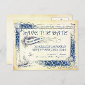 POSTCARDの航海の日付を保存する 案内ポストカード (正面/裏面)