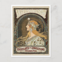 Postcard - Art Nouveau Chocolates + Confections