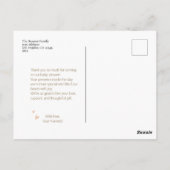 Postcard Baby Shower Bunny ポストカード (裏面)