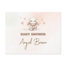 Postcard Baby Shower Bunny