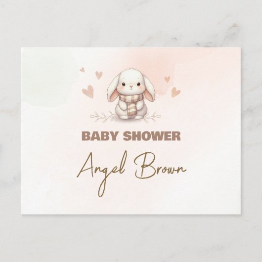 Postcard Baby Shower Bunny ポストカード (正面)