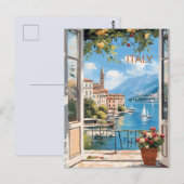 POSTCARD Beautiful Watercolor of Italy Travel ポストカード (正面/裏面)