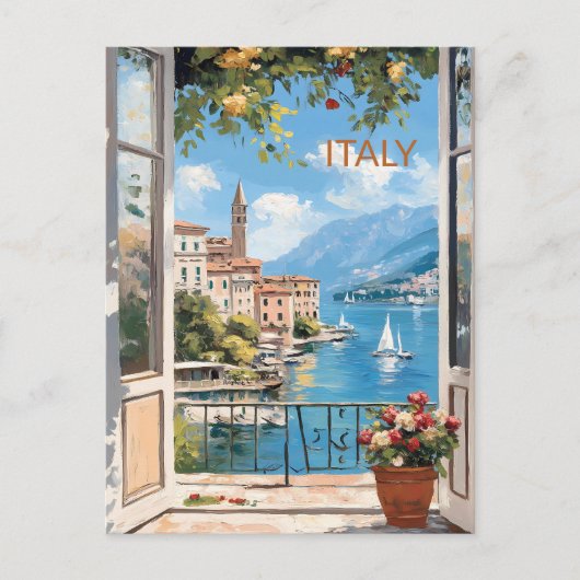 POSTCARD Beautiful Watercolor of Italy Travel ポストカード (正面)