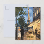 POSTCARD Beautiful Watercolor of Paris Travel ポストカード (正面/裏面)