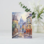 POSTCARD Beautiful Watercolor of Paris Travel ポストカード (スタンド正面)